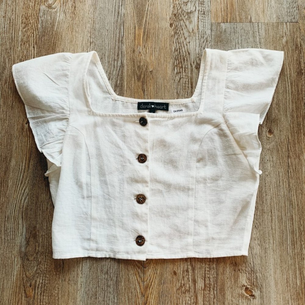Cropped linen top
